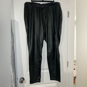 Black Faux Leather womens Pants